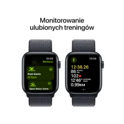 Apple Watch SE 2gen GPS koperta 44mm z aluminium Północ opaska sportowa Atramentowy