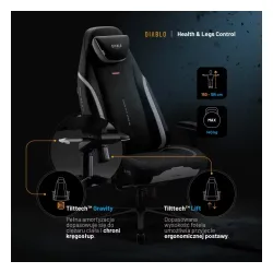 Fotel Diablo Chairs X.Eye Prime, Normal Size, Burned Black Gamingowy do 140kg Czarny