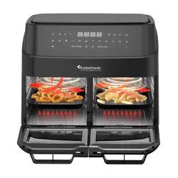 Air Fryer Frytkownica beztłuszczowa TURBOTRONIC TT-DAF7W Czarny z podwójnym koszem
