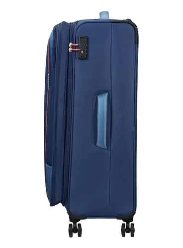 Большой расширяемый чемодан American Tourister Pulsonic-combat navy