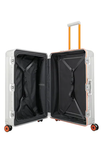 Walizka aluminiowa duża Travelite Next 75 Years Edition - silver / orange