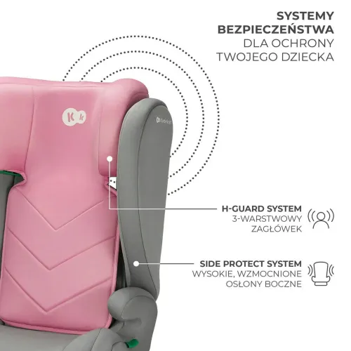 Fotelik samochodowy KINDERKRAFT I-Spark I-Size 2w1 100-150 cm (9-36 kg) Różowy