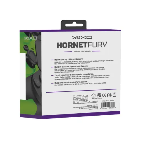 Pad Yaxo Hornet Fury Matrix Green do PC, PS4 Bezprzewodowy/Przewodowy Zielony