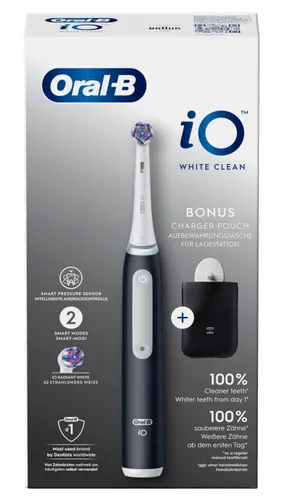 Szczoteczka magnetyczna ORAL-B iO White Clean Czarny (końcówka wybielająca + pokrowiec)