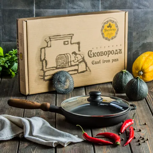 Patelnia żeliwna z pokrywką MAYSTERNYA WOOD 26 cm