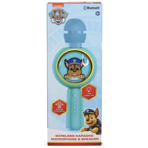 Mikrofon z głośnikiem Bluetooth OTL Technologies PAW Patrol Chase PopSing LED Light Up Wireless Karaoke 5W Morski