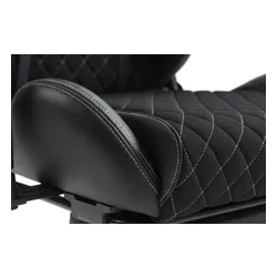 Fotel GAMVIS Phantom Large Czarny (białe elementy) + podnóżek