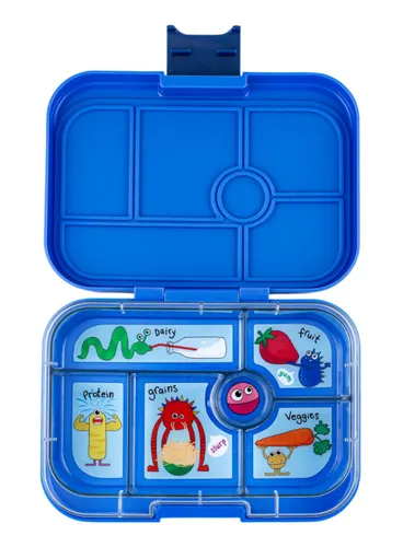 Szczelna średnia śniadaniówka Yumbox Original - surf blue / funny monsters tray