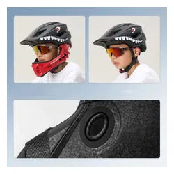Kask rowerowy ROCKBROS TT-32005 Shark Czarny Full Face dla Dzieci z odkręcaną szczęką (rozmiar M)