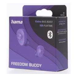 Słuchawki bezprzewodowe Hama Freedom Buddy Dokanałowe Bluetooth 5.3 Fioletowy