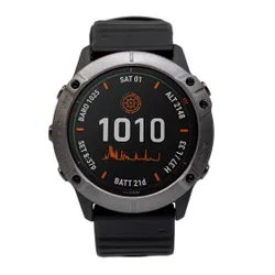 Smartwatch Garmin Fenix 6X Pro Solar tytanowo-szary z powłoką DLC i czarnym paskiem (010-02157-21)