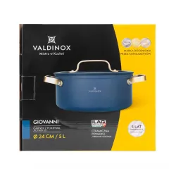 Garnek aluminiowy ceramiczny z pokrywką VALDINOX GIOVANNI 5 l