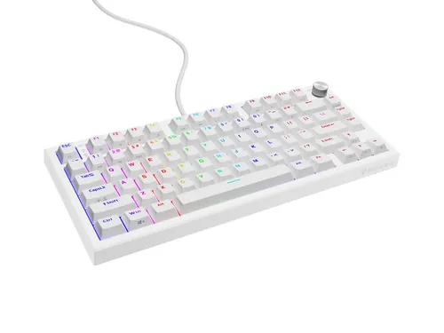 Klawiatura gamingowa Genesis Thor 404 75% GenX Stratos Silent przewodowa mechaniczna podświetlana cicha biała