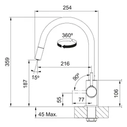 Bateria FRANKE Lina Pull-out 115.0693.229 Chrom