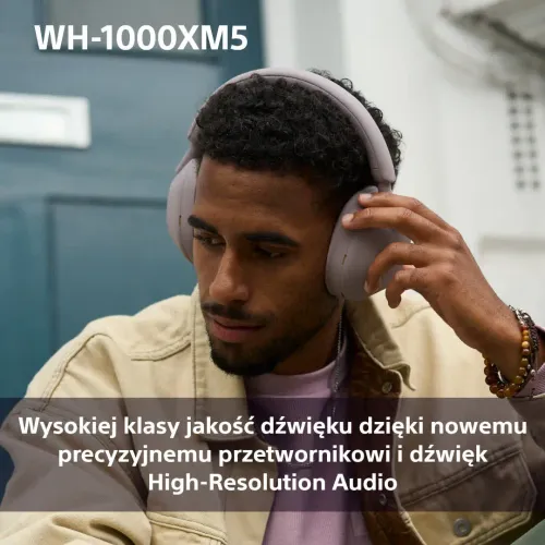 Słuchawki bezprzewodowe Sony WH-1000XM5 ANC Nauszne Bluetooth 5.2 Smoky Pink