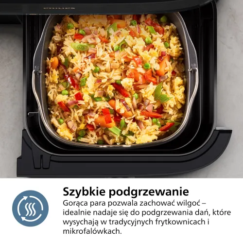 Air fryer Philips Ovi Dual Basket NA552/00 2750W 9l Aplikcja mobilna Gotowanie na parze