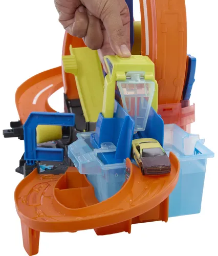 Tor Hot Wheels City Mega Myjna pętla + auto JHL97