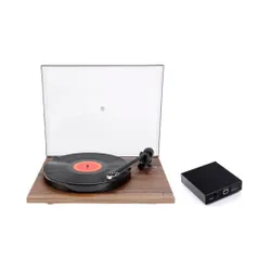 Gramofon REGA Planar 1 Orzech, Manualny,Napęd paskowy,Wkładka Rega,Pokrywa w zestawie,Prędkość odtw. 33 1/3,45 obr./min + Przedwzmacniacz gramofonowy REGA Fono Mini A2D