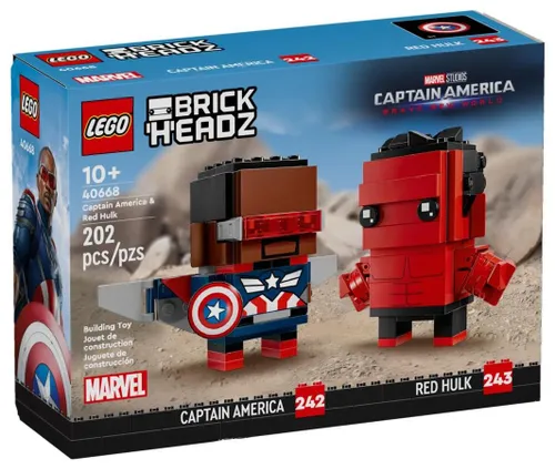 LEGO BrickHeadz 40668 Figurki Kapitana Ameryki i Czerwonego Hulka