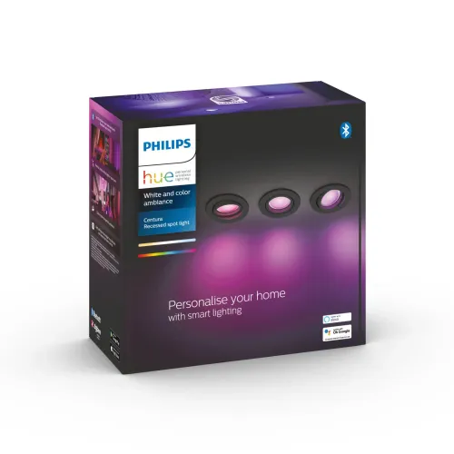 Oświetlenie punktowe Philips Hue White and Colour Ambiance Centura 3szt. Czarny