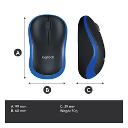 Myszka Logitech M185 Czarno-niebieski