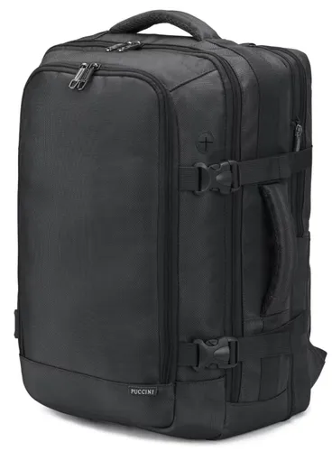 Plecak podróżny poszerzany Puccini Easy Pack Laptop 16" - czarny