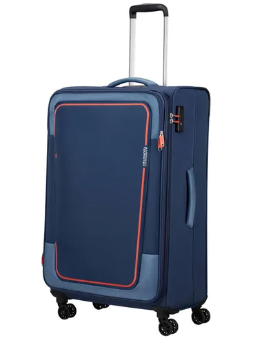 Большой расширяемый чемодан American Tourister Pulsonic-combat navy