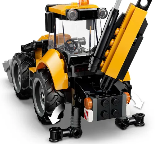 LEGO City 60480 Żółta koparko-ładowarka, zestaw klocków 7+