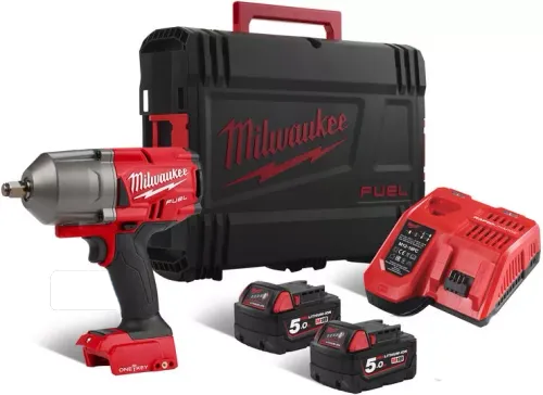 Klucz udarowy ½ Milwaukee M18 ONEFHIWF12-502X (2 akumulatory, ładowarka, walizka)