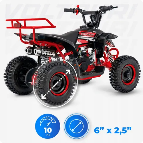 Quad dla dzieci spalinowy 49cc duże koła 6" hamulce mini tarczowe VOLTOURI