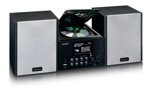 Wieża Lenco MC-250 24W Wi-Fi Bluetooth Radio FM, DAB+, Internetowe Czarny