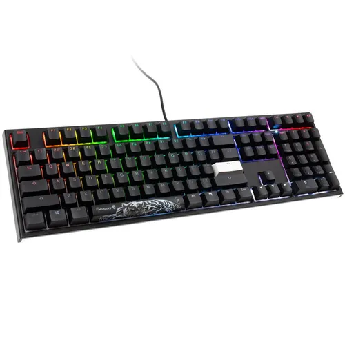 Klawiatura mechaniczna Ducky One 2 Backlit PBT RGB - Cherry MX Blue - czarny