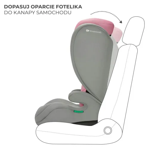Fotelik samochodowy KINDERKRAFT I-Spark I-Size 2w1 100-150 cm (9-36 kg) Różowy