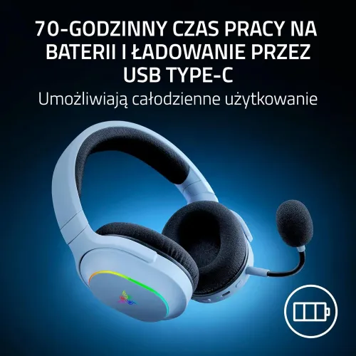 Słuchawki bezprzewodowe z mikrofonem Razer Barracuda X Chroma Nauszne Biały