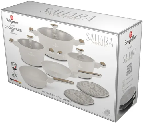 Zestaw patelni i garnków BERLINGER HAUS Sahara Nordic BH-8324 (10 elementów)