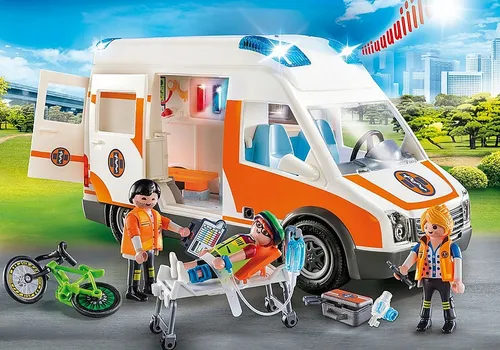 Playmobil ışık ve sesle ambulans (70049)