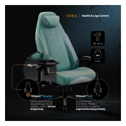 Fotel Diablo Chairs X.Eye Prime, Normal Size, Mystic Mint Gamingowy do 140kg Miętowy