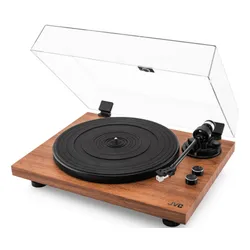 Gramofon JVC AL-E534M Drewno, Manualny, Napęd paskowy, Prędkość odtw. 33 1/3,45 obr./min