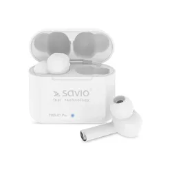 Słuchawki bezprzewodowe Savio TWS-07 PRO Dokanałowe Bluetooth 5.0 Biały