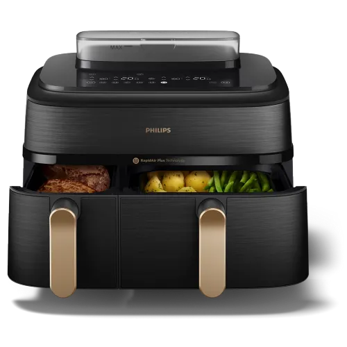 Air fryer Philips Ovi Dual Basket NA552/00 2750W 9l Aplikcja mobilna Gotowanie na parze