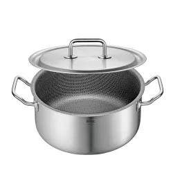 SPRING Cut Resist Pure – garnek niski z powłoką nieprzywierającą stal nierdzewna śred. 24 cm 4,7 l