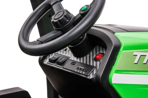 Duży Traktor Na Akumulator Dla Dziecka Blt-206 Przyczepa 24V 2X200W Pilot LED Eva Pasy Bluetooth