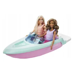 LALKA BARBIE ZESTAW PRZEJAŻDŻKA 2 lalki + samochód jeep + motorówka GXD66