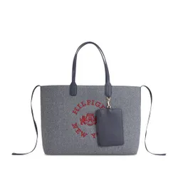 Сумка Tommy Hilfiger Iconic Tommy Tote Wool logo Aw0aw15576 Grey Line PSE