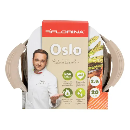 Garnek aluminiowy nieprzywierający z pokrywką FLORINA OSLO 2,8 l
