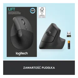 Myszka Logitech Lift praworęczny - grafitowy