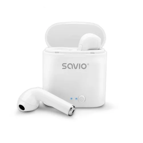 Słuchawki bezprzewodowe Savio TWS-01 Dokanałowe Bluetooth 5.0 Biały