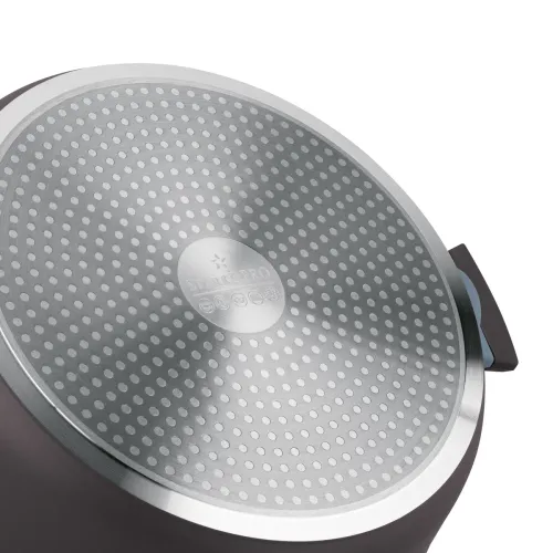 Patelnia na indukcję marmurowa z pokrywką Starke Pro Luxury Grey II 28 cm krótkie uchwyty