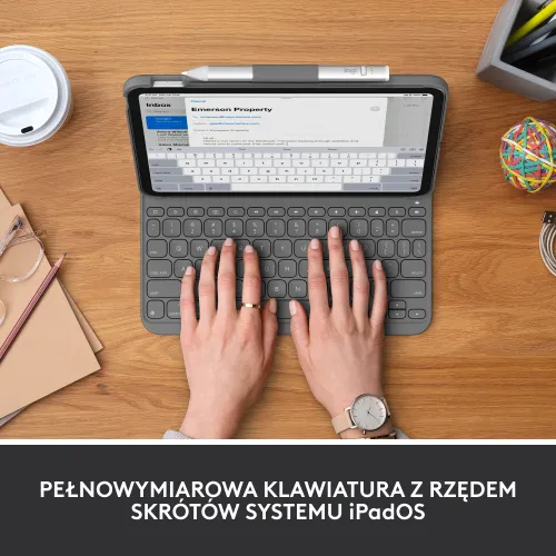 Etui na iPad LOGITECH Slim Folio Szary Klawiatura