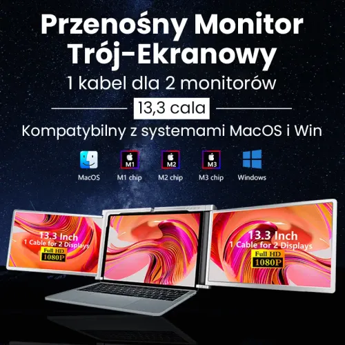 Monitor Extralink Dual Screen S300 13,3" Full HD IPS do laptopa